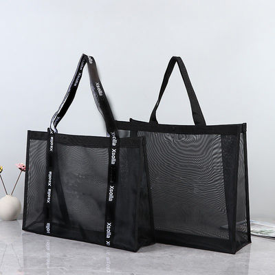 カスタムロゴ トートバッグ 大手市場 食料品 買い物 プレゼント ビーチネット ナイロン網 ショッピング