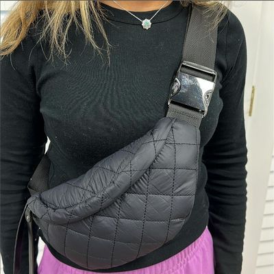 ファッション クイルトスリングバッグ 女性の腰バッグ ナイロンパッファーバッグ