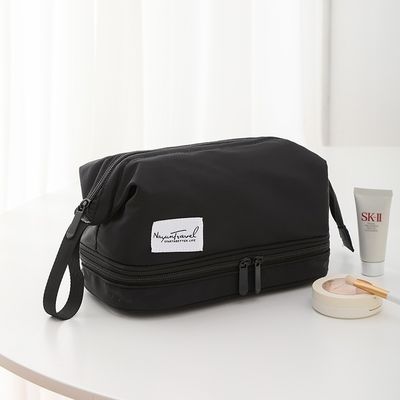 オーダーメイド ロゴ プリント エコフレンドリー バニティケース メイクアップ 化粧品用 ベルベット ジッパー ポケット