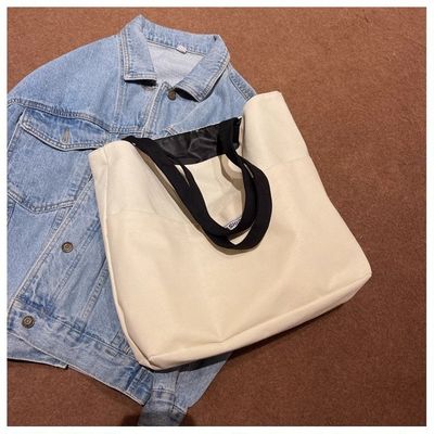 女性用 洗えるキャンバス トートバッグ PU レザー ハンドル 開閉式 耐久性