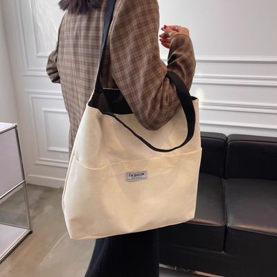 女性用 洗えるキャンバス トートバッグ PU レザー ハンドル 開閉式 耐久性