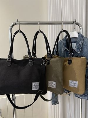 無 装飾 コットン 大型 買い物 トートバッグ ポケットとジッパー オーダーメイド 印刷 ロゴ