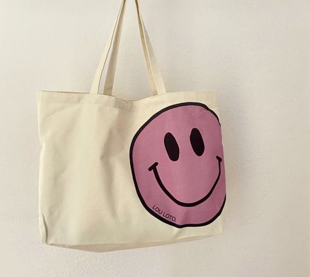 大型綿のキャンバス トートバッグ ポケットとジッパー ストロークのパターン