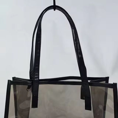 パーソナライズされたロゴ パーティのためのPvcジッパーバッグ 黒いPvcトート ショッピングバッグ
