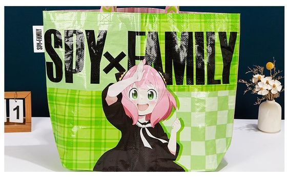 カーブコーナー 耐久性PPラミネート ノンウェブ トート ストア バッグ ボタン 閉じる 耐久性