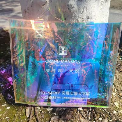 透明なショッピング 透明なゼリーレーザー 虹色のPvc トートバッグ プリントされたカスタムロゴ