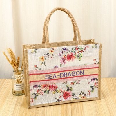 買い物用のカスタマイズされた小さなバーラップジュートトートバッグ カスタマイズされた色とOEM/ODMは受け入れられます