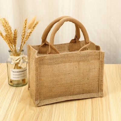 買い物用のカスタマイズされた小さなバーラップジュートトートバッグ カスタマイズされた色とOEM/ODMは受け入れられます