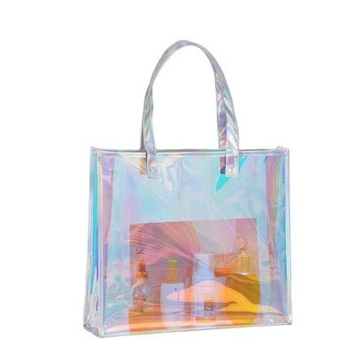 豪華 防水 透明 女性用 化粧品 ハンドバッグ カスタム メイク ポーチ トート バッグ ロゴ付き
