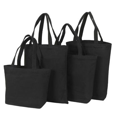 パーソナライズド プリント 綿 黒 キャンバス トート バッグ 買い物 最新のファッションスタイル
