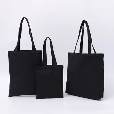 パーソナライズド プリント 綿 黒 キャンバス トート バッグ 買い物 最新のファッションスタイル
