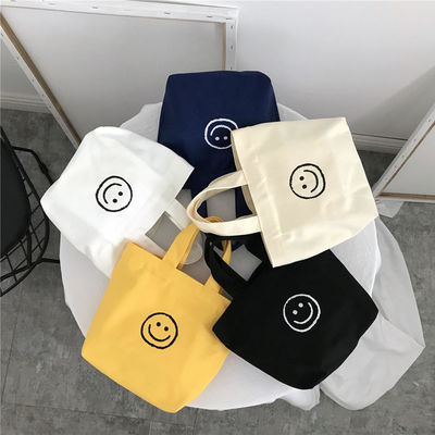 再利用可能でスタイリッシュ ミニ綿キャンバス ショッピングバッグ トート ハンドルバッグ 日常学校生活
