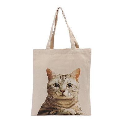 可愛い猫のパターン 環保的な買い物や旅行用 リサイクルキャンバス トートバッグ