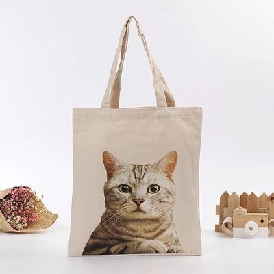 可愛い猫のパターン 環保的な買い物や旅行用 リサイクルキャンバス トートバッグ