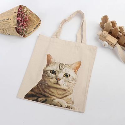 可愛い猫のパターン 環保的な買い物や旅行用 リサイクルキャンバス トートバッグ