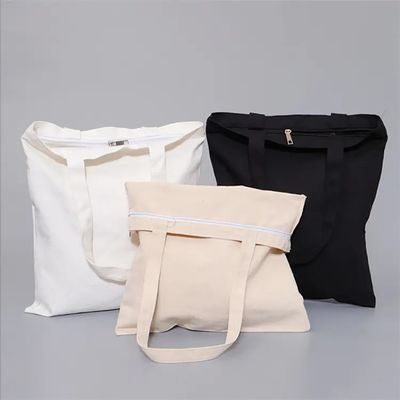 オーダーメイドデザイン 天然色 100% 綿 キャンバス トートバッグ ザイパー付き エコショッピング