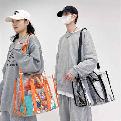 夏の防水PVCショルダービーチバッグ 女性用 透明
