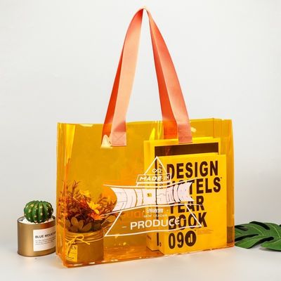 中型 オーダーメイド ロゴ 透明 防水 PVC トートバッグ