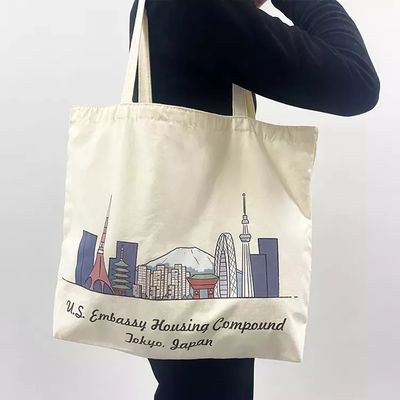 再利用可能なキャンバス トートバッグ 持続可能で環境に優しいブランドのためのカスタムプレゼント