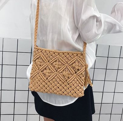 他のパターンタイプ 手作り 綿ロープ ストロー 女性 手袋 ヴィンテージ タッセル ビーチバッグ