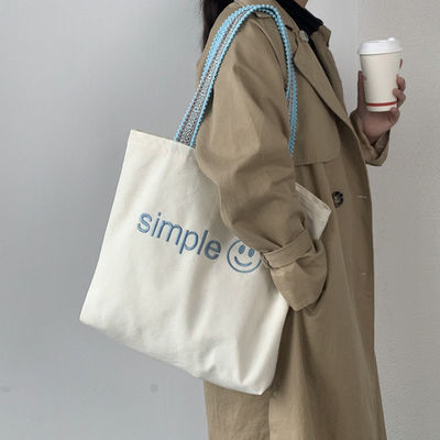 カスタム エコ トートバッグ 印刷 文字のパターン付き 再利用可能な綿キャンバス ショッピングバッグ
