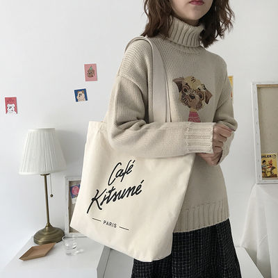 カスタマイズされたロゴ カスタマイズされたファッション リサイクル可能な買い物 綿袋 トートバッグ 印刷されたキャンバスバッグ