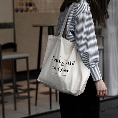 カスタマイズされたカラー綿キャンバス トートバッグ ハンドルされたスタイルと印刷された会社ロゴ