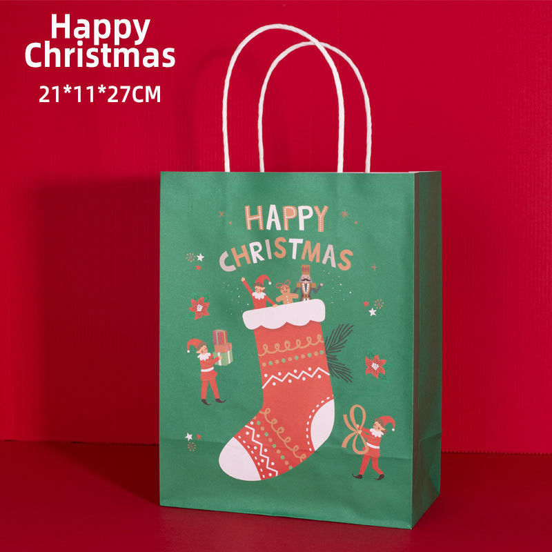 カスタムロゴ 受け入れ FSC 認定 持続可能なクリスマスショッピングのためのクラフト紙袋
