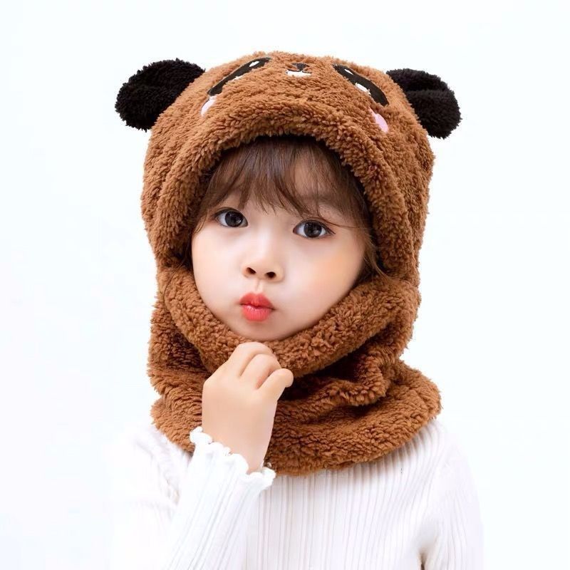 適用可能なシーン 秋と冬 かわいい子供 漫画 スカーフ帽子 家族の出張のために