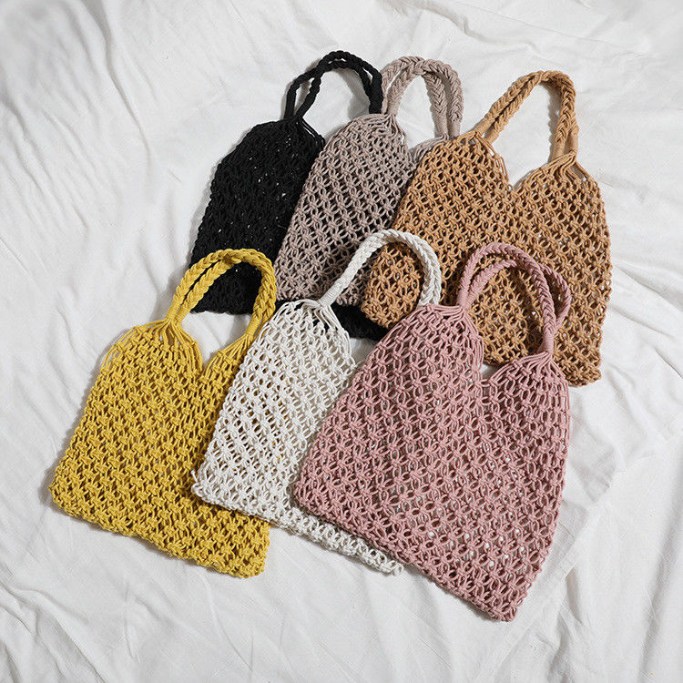 ポリエステル内膜素材 2024 女性用手作り ショッピング用 ビーチ用 トートバッグ