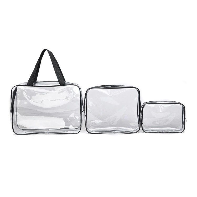 旅行用品とトイレ用品用の3PCクリアな化粧品バッグセット OEM/ODM可