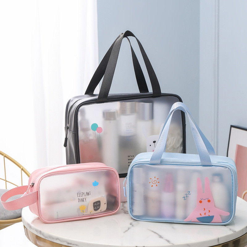 3pcs 透明な化粧品バッグ パーソナライズ 旅行バッグ 文字パターンタイプ