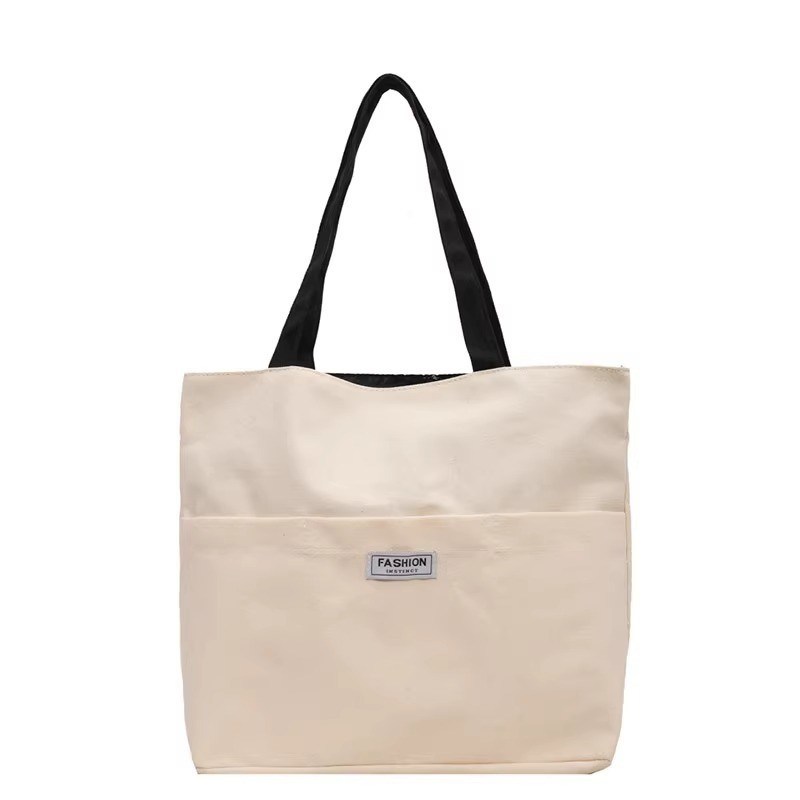 女性用 洗えるキャンバス トートバッグ PU レザー ハンドル 開閉式 耐久性